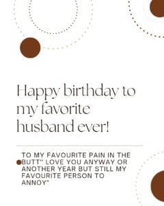 Funny Sarcastic Birthday Wishes for Husband