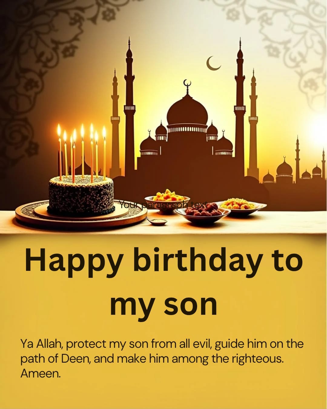 Islamic Birthday Wishes for Son