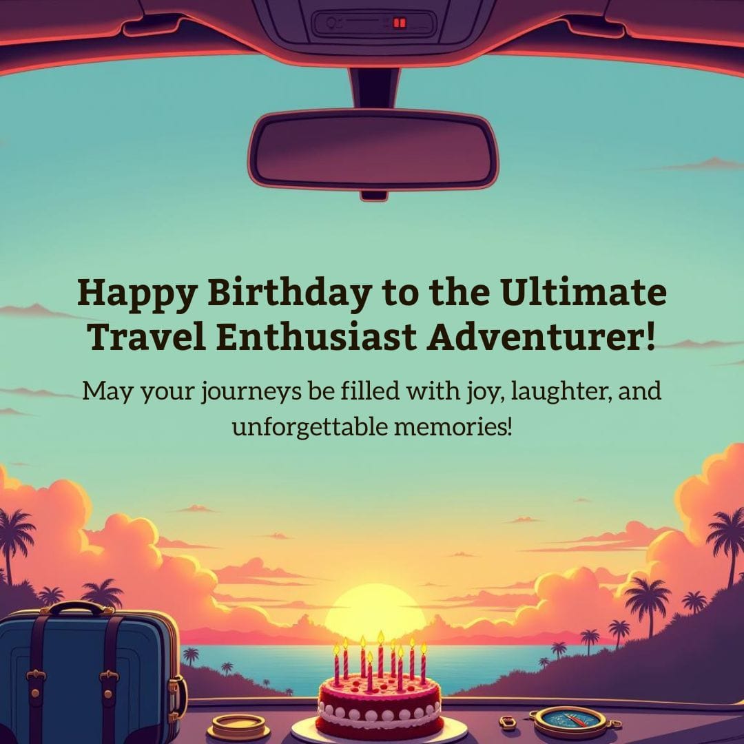birthday travel quotes with airplane and cake