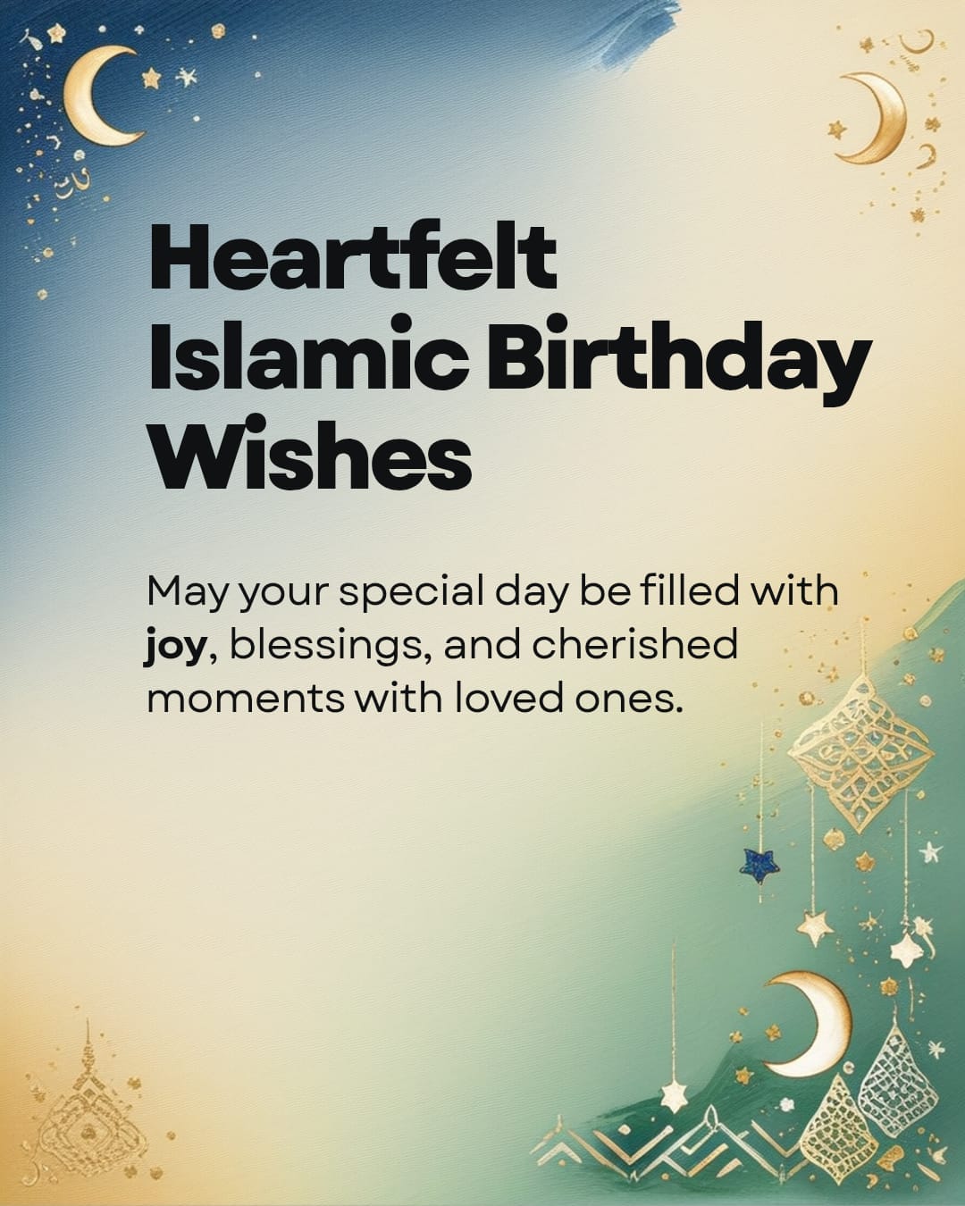 Islamic birthday quote with elegant urdu style 