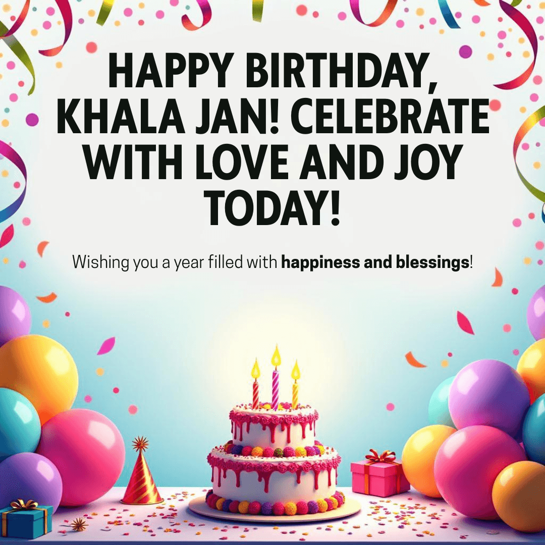 Happy Birthday Wishes for Khala Jaan in Urdu & English