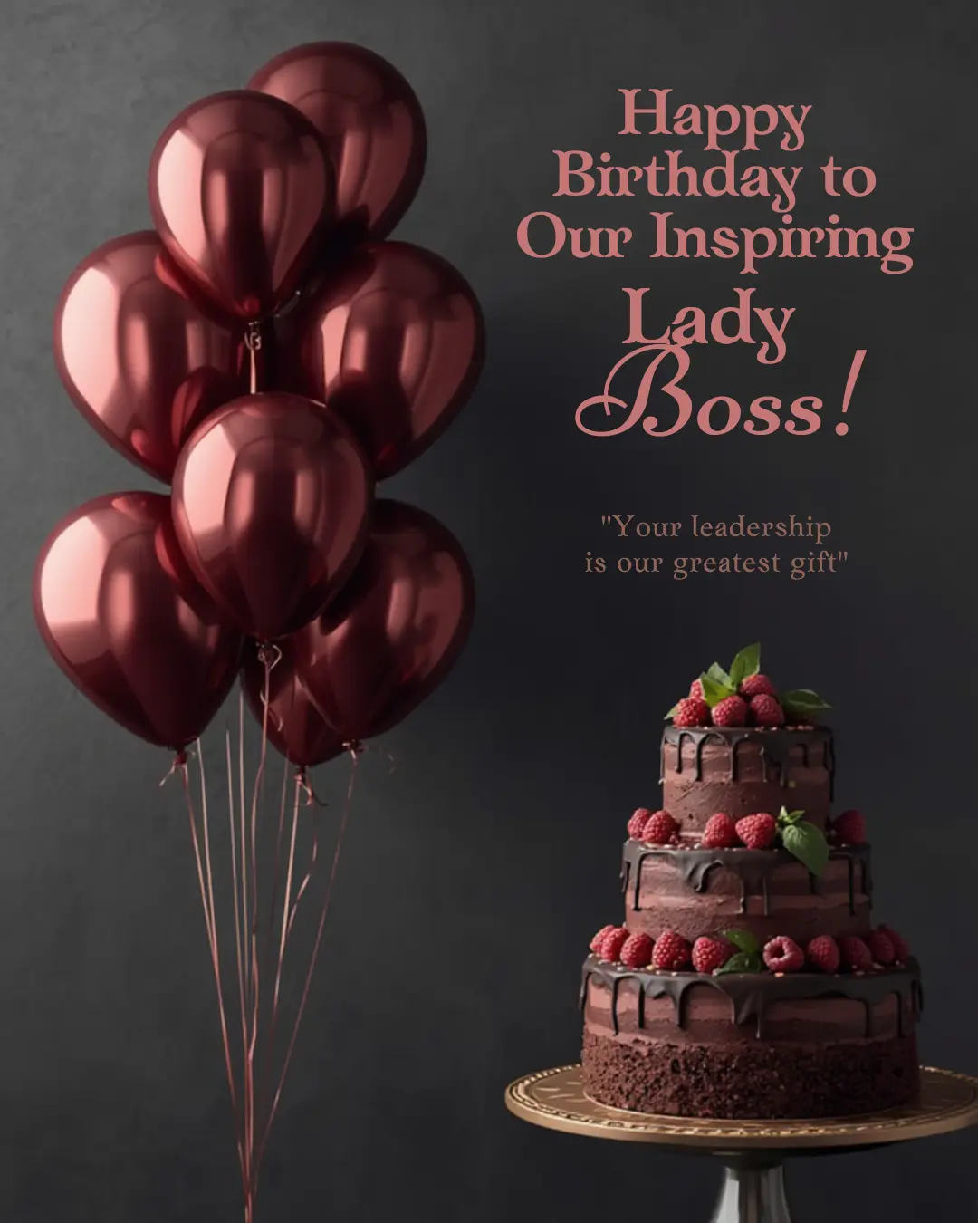 Happy birthday wishes for lady boss celebration with cake