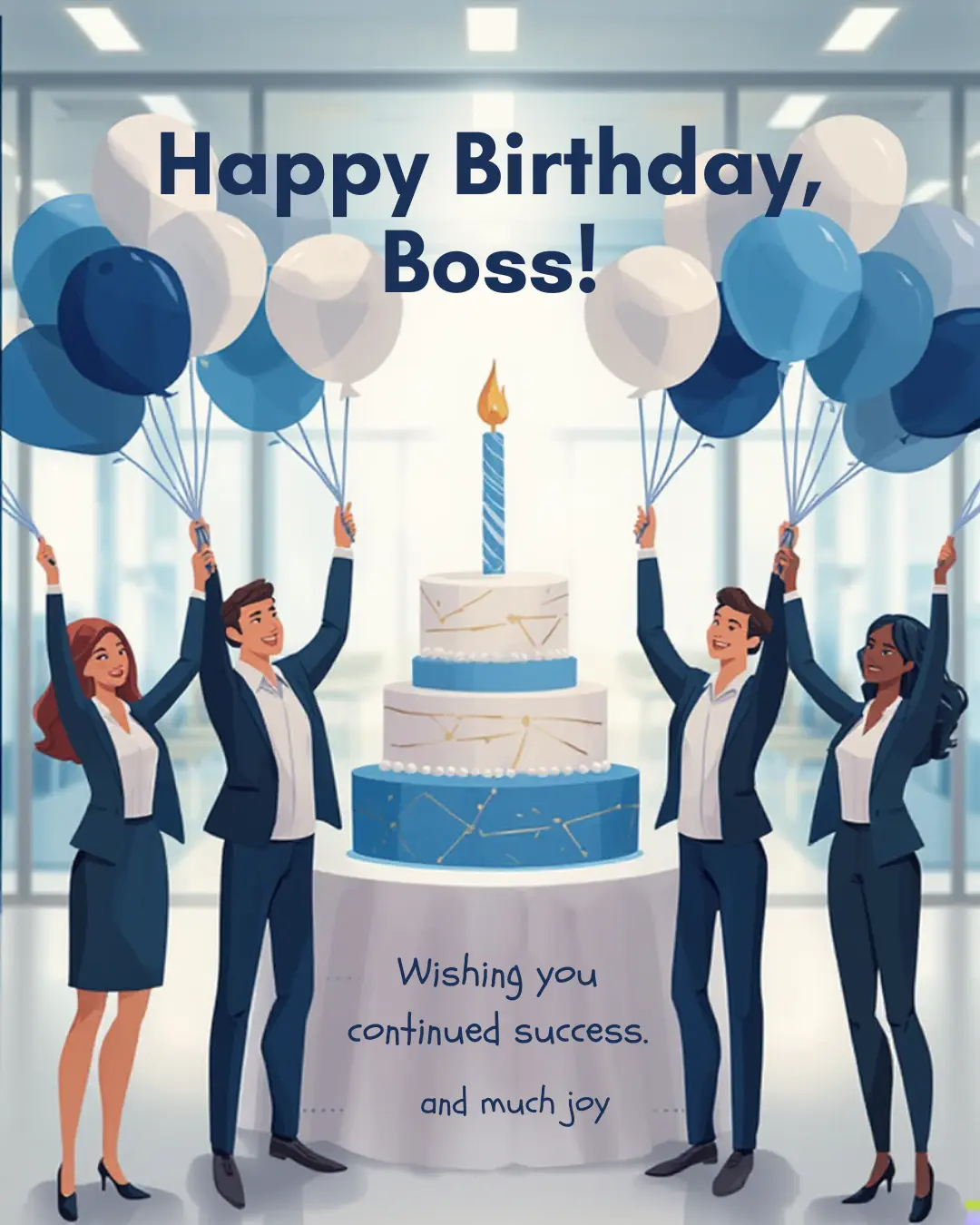boss enjoying birthday celebration at work
