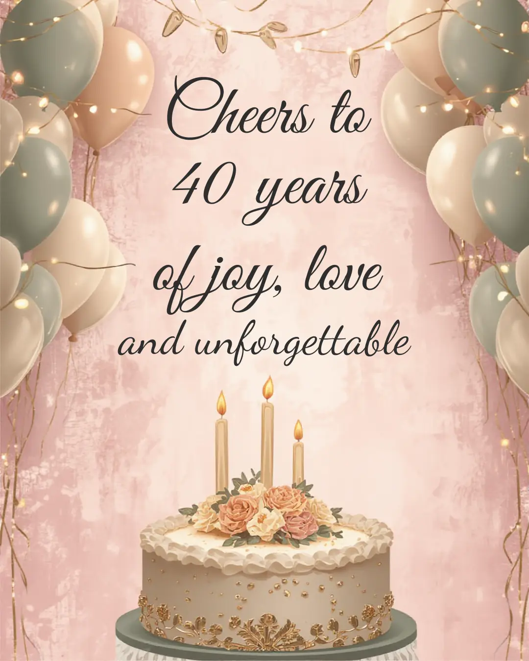 happy 40th birthday wishes with written wish
